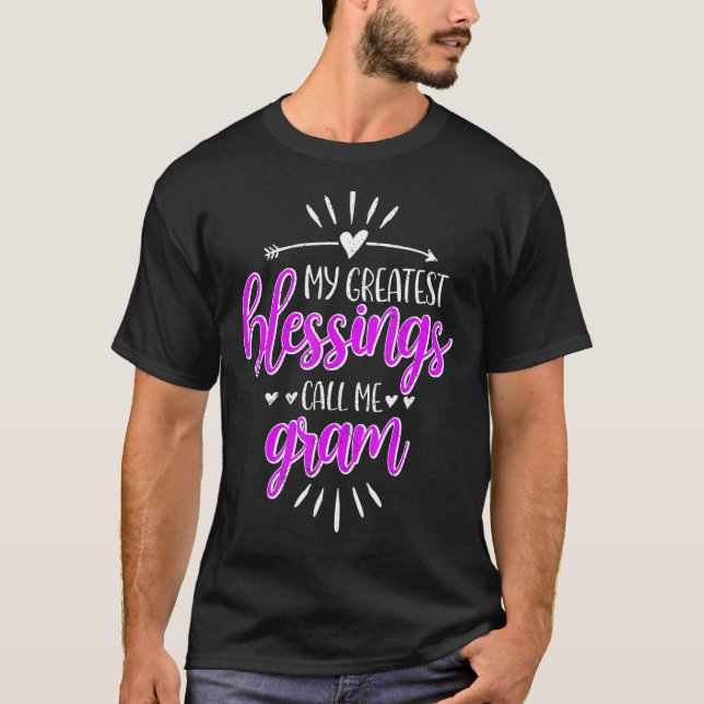 Mina Underbarare välsignelser kallar mig Memaw Gra T Shirt (Framsida)