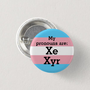 Mina uttalanden är: Xe Xyr - Trans-Flagga Knapp