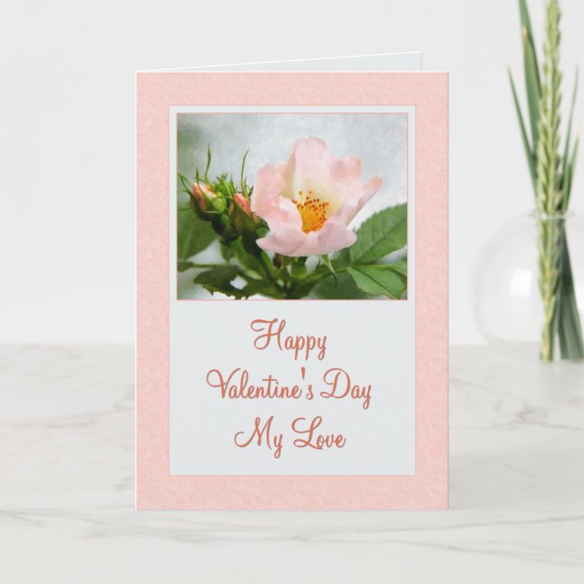 Mina vackra Valentines Ro Helgkort (Framsida)
