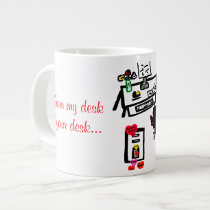 Mina Valentine Computer Desk Red Hearts NAMN Jumbo Mugg
