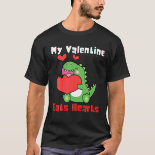 Mina Valentine Eats Hearts Funny Dinosaur Boys Val T Shirt