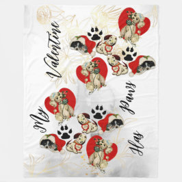 Mina Valentine har Tass Charming Cute Djurälskares Fleecefilt