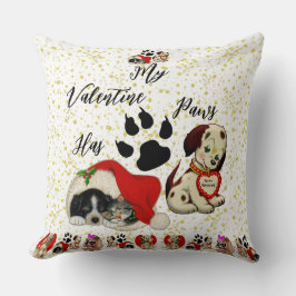 Mina Valentine har Tass Charming Cute Pet Hundälsk Kudde