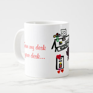 Mina Valentine Hearts Personalize Namn Jumbo Mugg