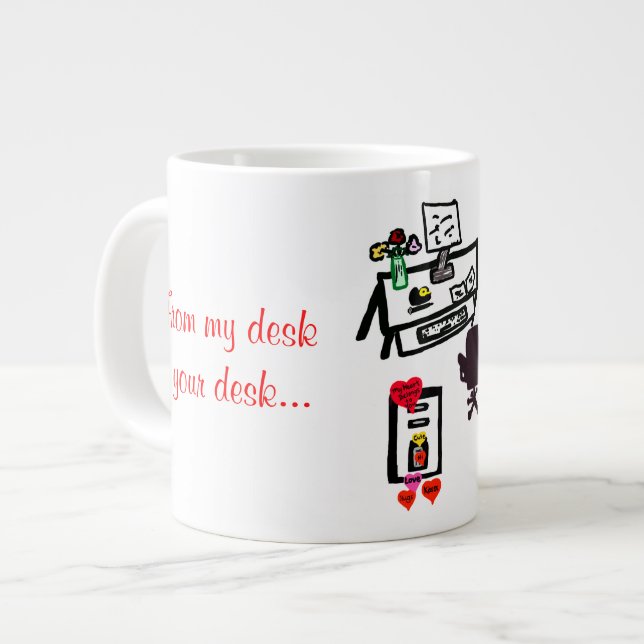 Mina Valentine Hearts Personalize Namn Jumbo Mugg (Framsida vänster)
