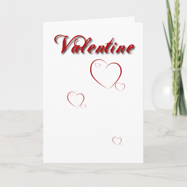 Mina Valentine med Red Hearts Helgkort (Framsida)