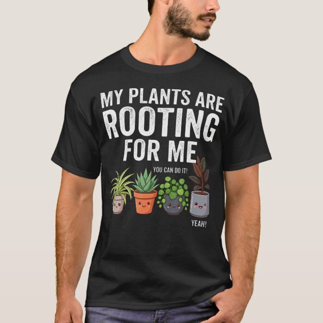 Mina växter roter mig roligt krukväxt t shirt (Framsida)