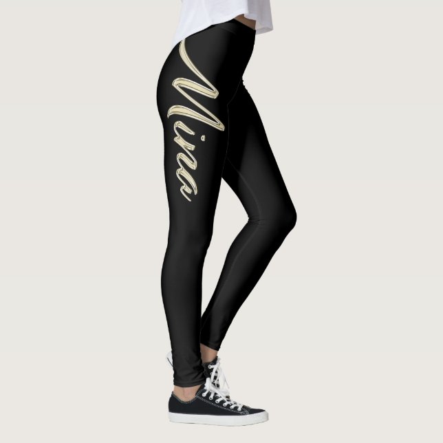 Mina white gold Handwriting Hose Leggings (Höger)