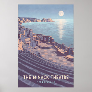 Minack Theatre Cornwall Resemålning Affisch