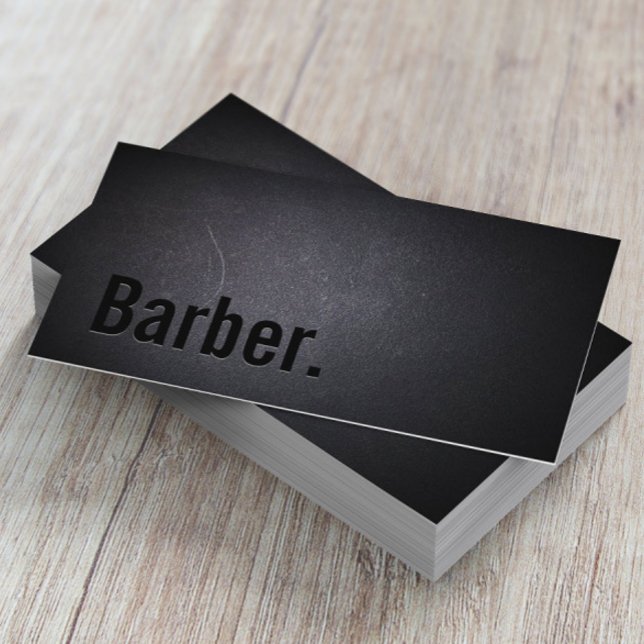 Minalistisk Barber Professionell Black Minimalist Visitkort (Skapare uppladdad)