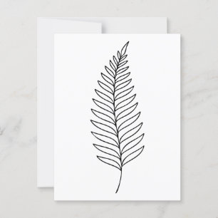 Minalistisk botanisk konst i Fern Löv Vykort