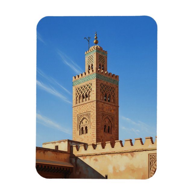 Minaret i Fez Marocko Resa Magnet (Vertikal)
