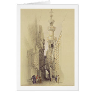 "Minaret of the Mosque of El Rhamree, Kairo, fr. Hälsningskort
