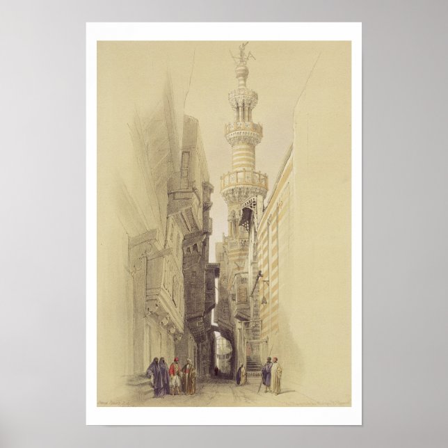 "Minaret of the Mosque of El Rhamree, Kairo, fr. Poster (Framsidan)