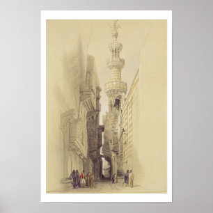 Minareten av moskén av El Rhamree, Cairo, fr Poster