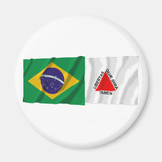 Minas Gerais & Brasilien Wave Flaggor Magnet
