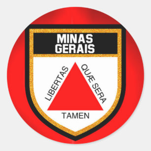 Minas Gerais Flagga Runt Klistermärke