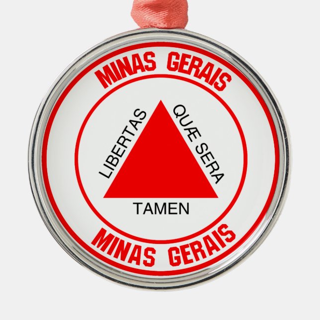 Minas Gerais Round Emblem Julgransprydnad Metall (Framsidan)