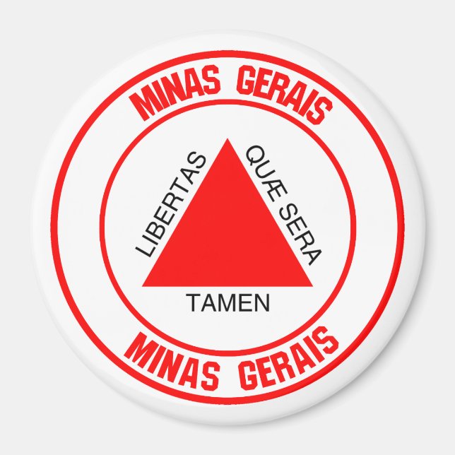 Minas Gerais Round Emblem Magnet (Framsidan)