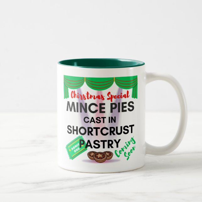Mince Paj Cast i Shortcrust Pastry 2 Två-Tonad Mugg (Höger)