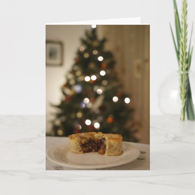 Mince paj med Julgran Helgkort (Framsida)