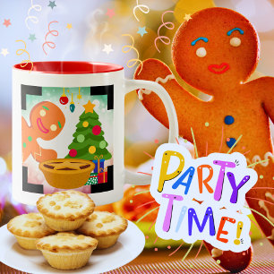 Mince Paj Photobombat efter Pepparkaksgubbe Två-Tonad Mugg