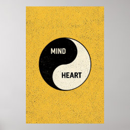 Mind and Heart Yin Yang – Minimalist Philosophy Poster