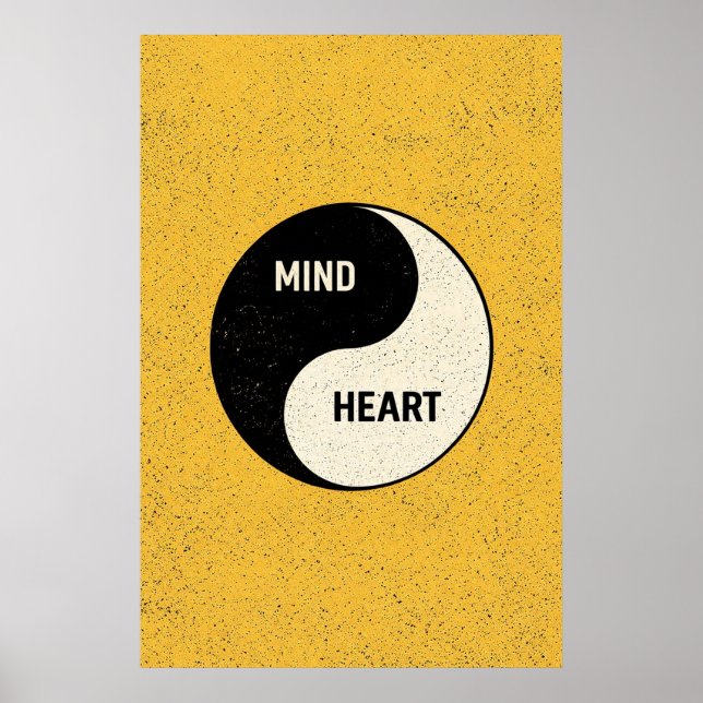 Mind and Heart Yin Yang – Minimalist Philosophy Poster (Framsidan)