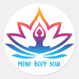 Mind Body Soul Yoga Inspired Runt Klistermärke