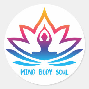 Mind Body Soul Yoga Inspired Runt Klistermärke