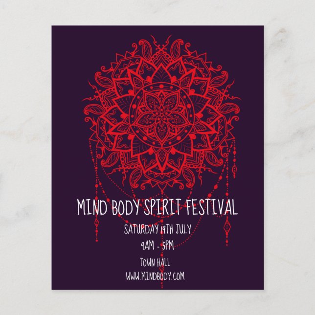 Mind Body Spirit New age mandala-festival Flygblad (Framsidan)