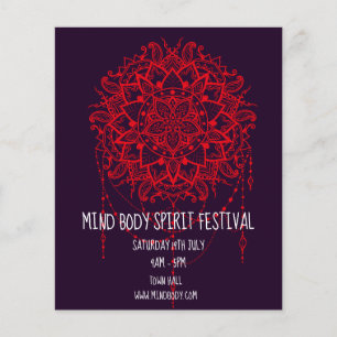 Mind Body Spirit New age mandala-festival Flygblad