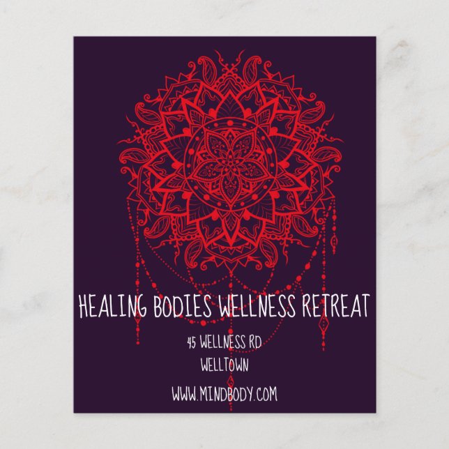 Mind Body Spirit New age mandala Health Retreat Flygblad (Framsidan)