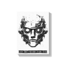 Mind Control Cyberpunk Robot Black Print Canvas