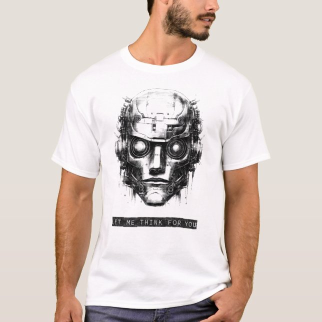 Mind Control Cyberpunk Robot Black Print Manar T Shirt (Framsida)