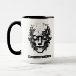 Mind Control Cyberpunk Robot Black Print Mugg