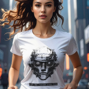 Mind Control Cyberpunk Robot Black Print T Shirt