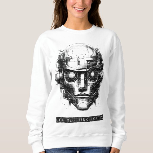 Mind Control Cyberpunk Robot Black Print T Shirt (Framsida)