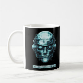 Mind Control Cyberpunk Robot Blue Grunge Kaffemugg