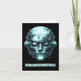 Mind Control Cyberpunk Robot Blue Grunge Kort