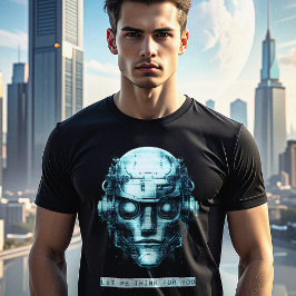 Mind Control Cyberpunk Robot Blue Grunge T Shirt