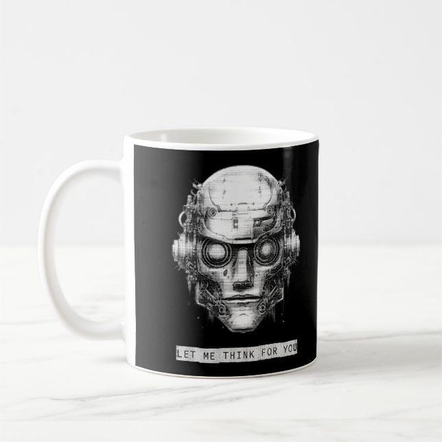 Mind Control Cyberpunk Robot Kaffemugg (Vänster)