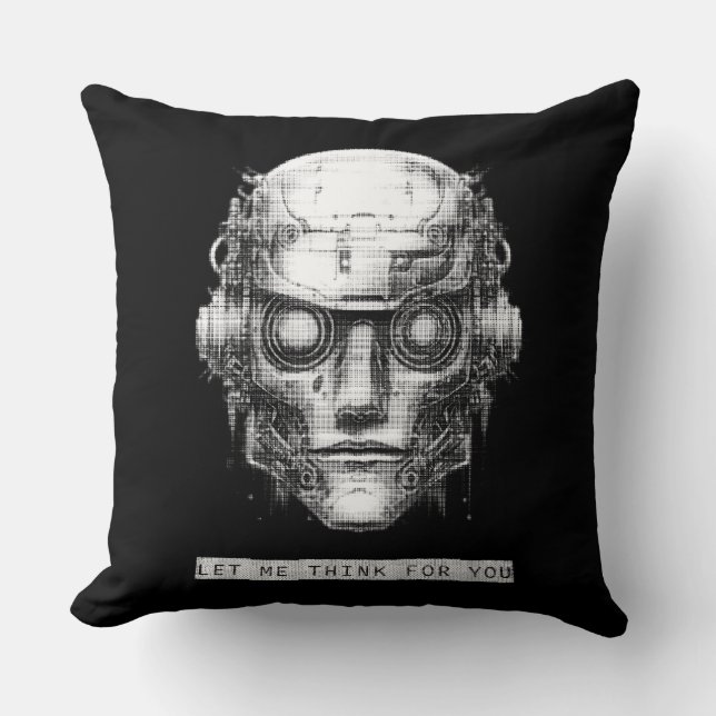 Mind Control Cyberpunk Robot Kudde (Framsida)