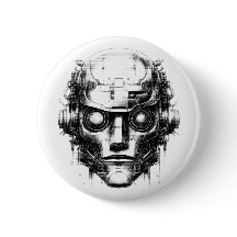 Mind Control Cyberpunk Robot Only Black Print