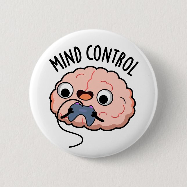Mind Control Funny Brain Pun Knapp (Framsida)