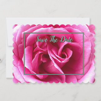 Mind Edition: Pink Rose Save The Date-inbjudan Inbjudningar