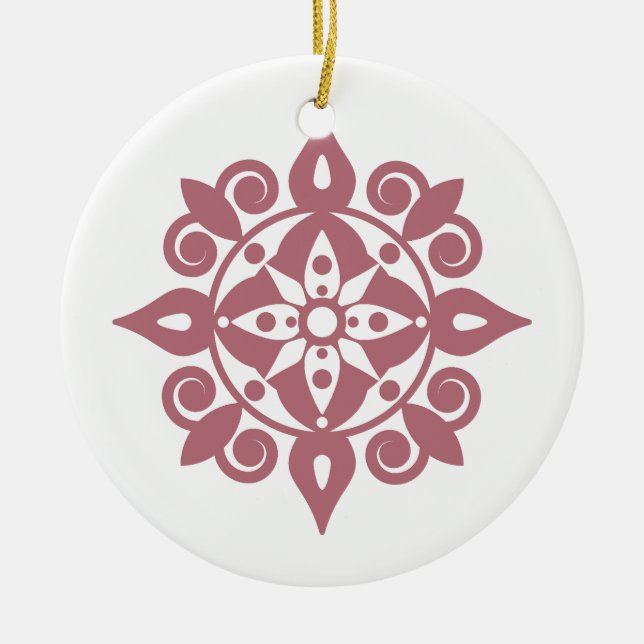 Mind färsk Mandala Design Julgransprydnad Keramik (Framsidan)