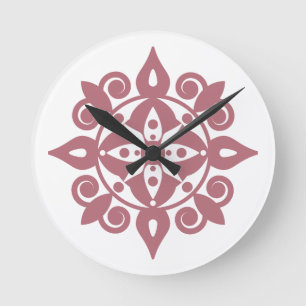 Mind färsk Mandala Design Rund Klocka