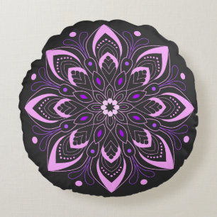 Mind färsk Mandala Design Rund Kudde
