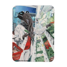 Mind Flayer Livsmedel Shopping Fantasy Art Magnet